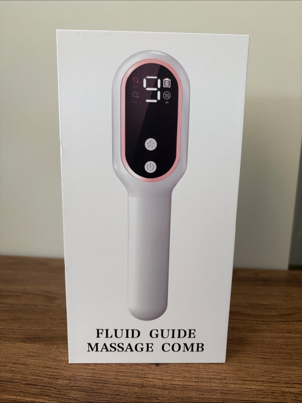 Fluid Guide Massage Comb - White with Pink Accent